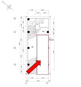 赤坂見附のスケルトン物件の平面図
