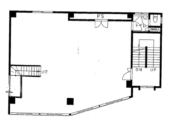 つつじヶ丘のスケルトン店舗物件の平面図