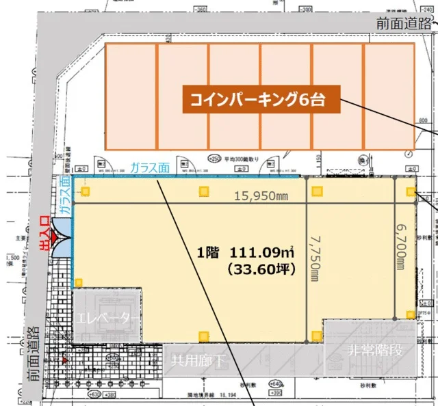 貸店舗(スケルトン)の平面図