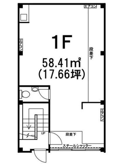 大口の事務所仕様物件の平面図