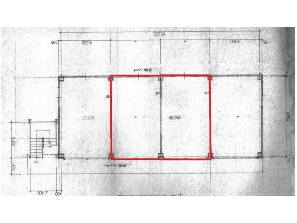 戸塚のスケルトン店舗物件の平面図