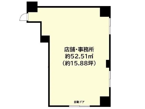 貸店舗(スケルトン)の平面図