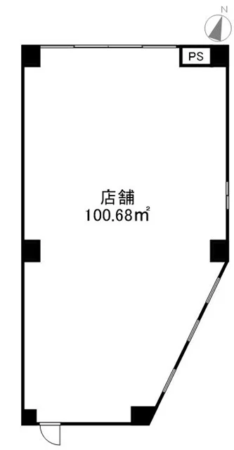 貸店舗(スケルトン)の平面図