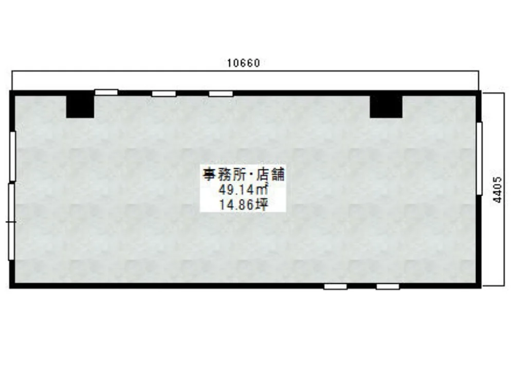 武蔵新田のスケルトン店舗物件の平面図