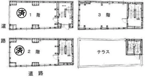 貸店舗(スケルトン)の平面図