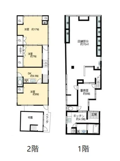 船堀の事務所仕様物件の平面図