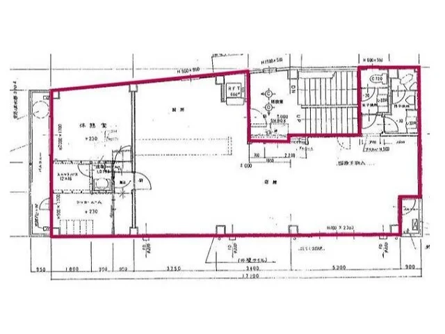 焼肉屋の居抜き物件の平面図