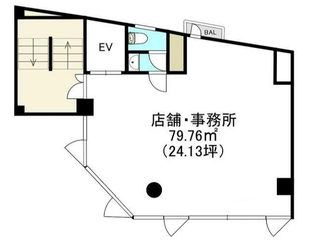 貸店舗(スケルトン)の平面図