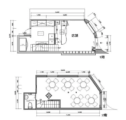 新所沢の居抜き店舗の平面図