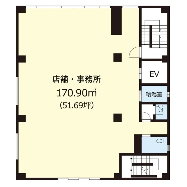 貸店舗(事務所仕様)の平面図