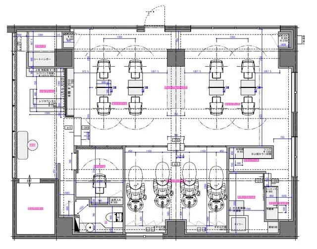 自由が丘の美容室・理容室居抜きの平面図