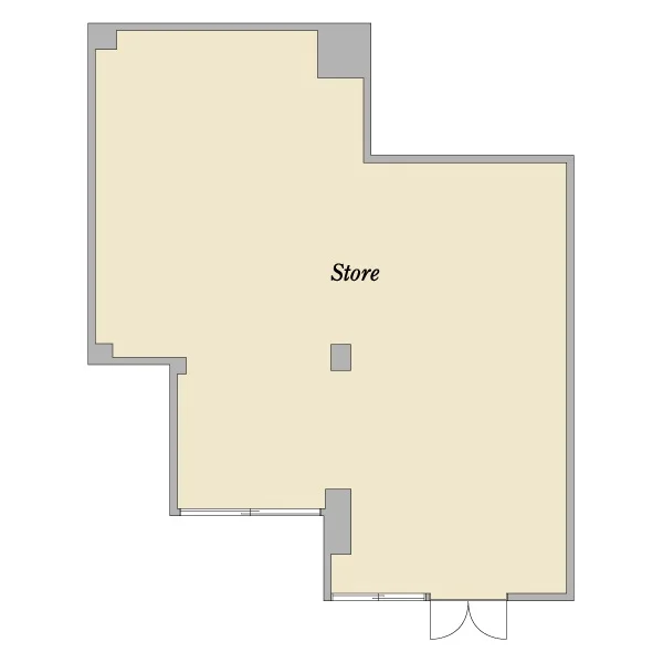 貸店舗(スケルトン)の平面図