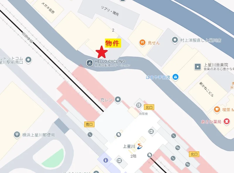 医院の居抜き物件の地図