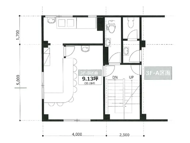 スナック・パブの居抜き物件の平面図