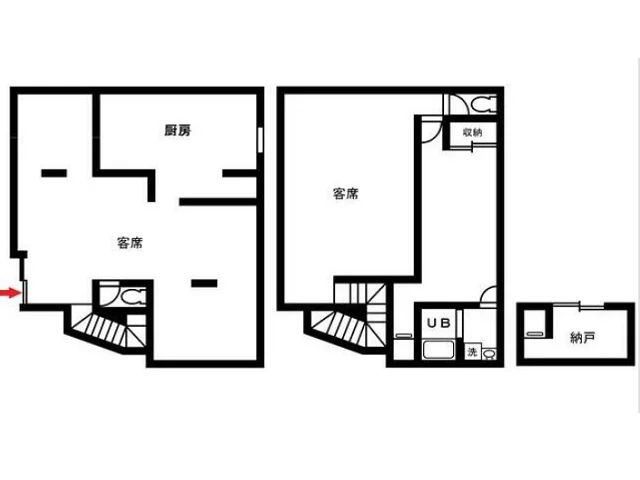 上福岡の多国籍料理居抜きの平面図