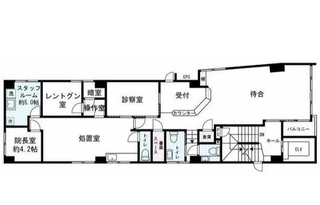 追浜の居抜き店舗の平面図