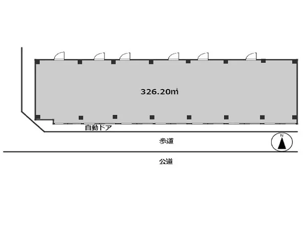 西新井大師西のスケルトン店舗物件の平面図