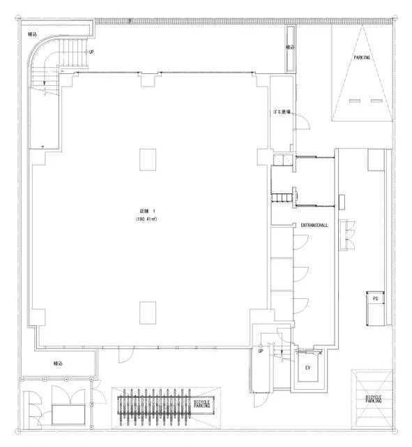 流山セントラルパークの居抜き店舗の平面図