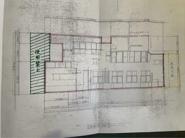 大森海岸のスケルトン店舗物件の平面図