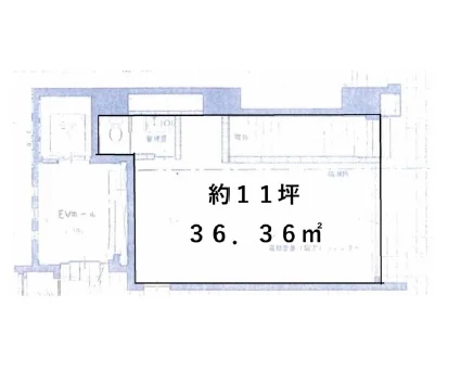 貸店舗(スケルトン)の平面図