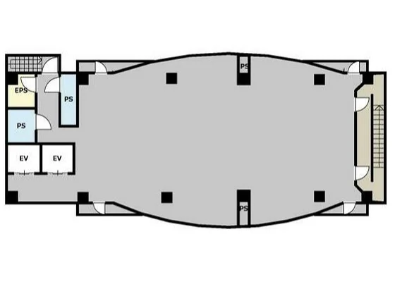 京王多摩センターのスケルトン店舗物件の平面図