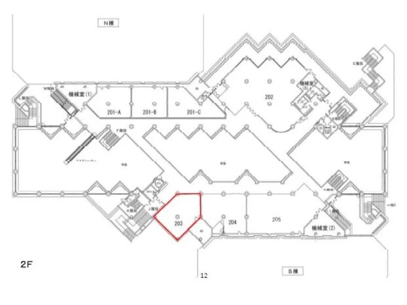 浜松町の居抜き店舗の平面図
