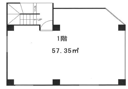 恵比寿のスケルトン店舗物件の平面図