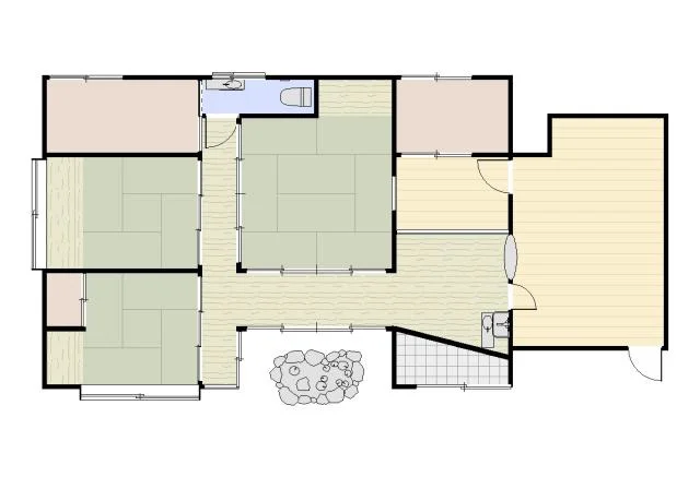 うどん・そばの居抜き物件の平面図