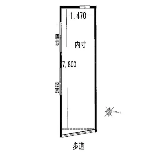 貸店舗(スケルトン)の平面図