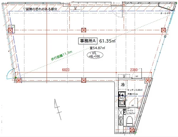 東村山の整体・マッサージ居抜きの平面図