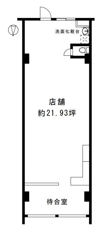 中華料理の居抜き物件の平面図