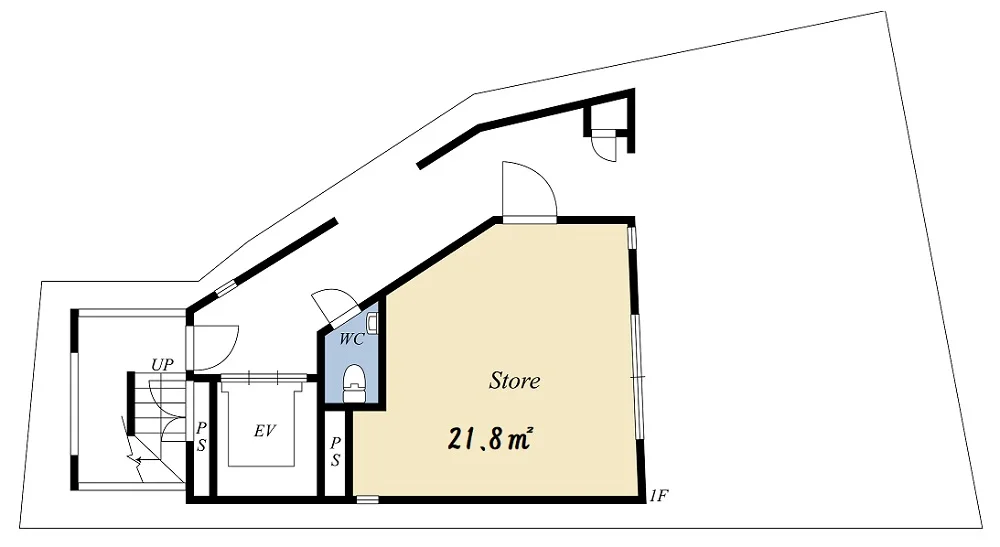 和食の居抜き物件の平面図