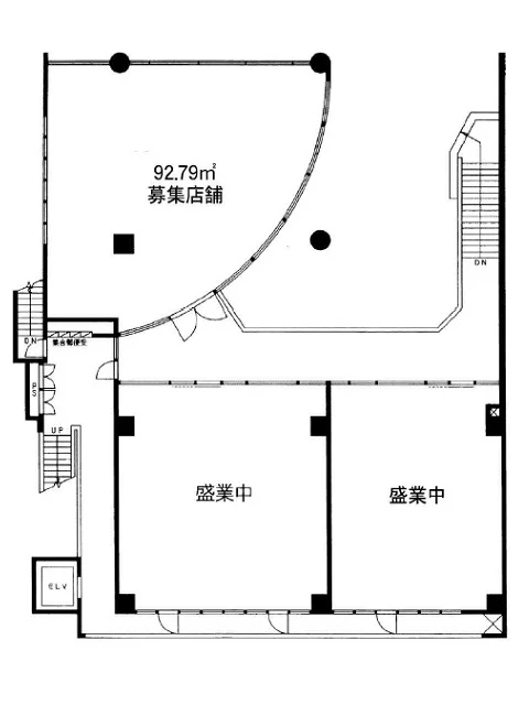 貸店舗(スケルトン)の平面図
