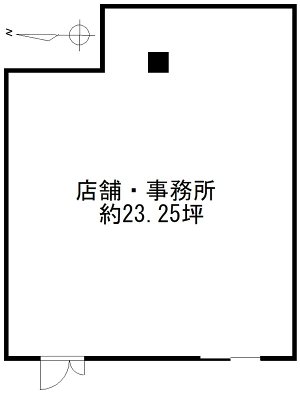 草加のスケルトン店舗物件の平面図