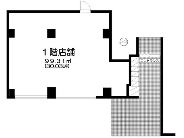 貸店舗(スケルトン)の平面図