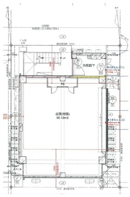 貸店舗(スケルトン)の平面図