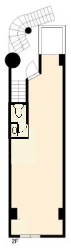 国立のスケルトン店舗物件の平面図