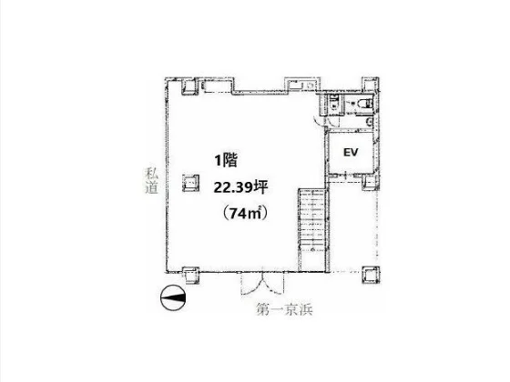 大門の事務所仕様物件の平面図