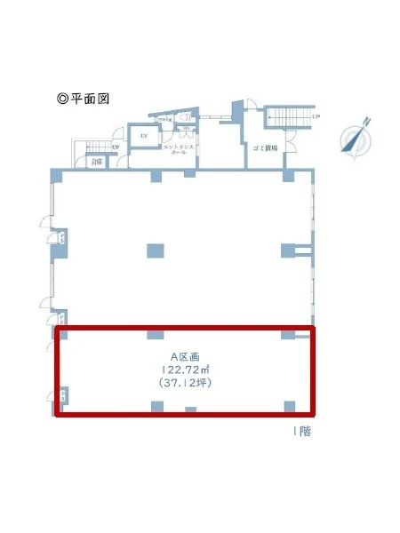 柏のスケルトン店舗物件の平面図