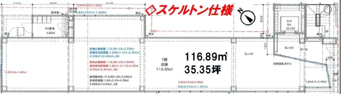とうきょうスカイツリーのスケルトン物件の平面図