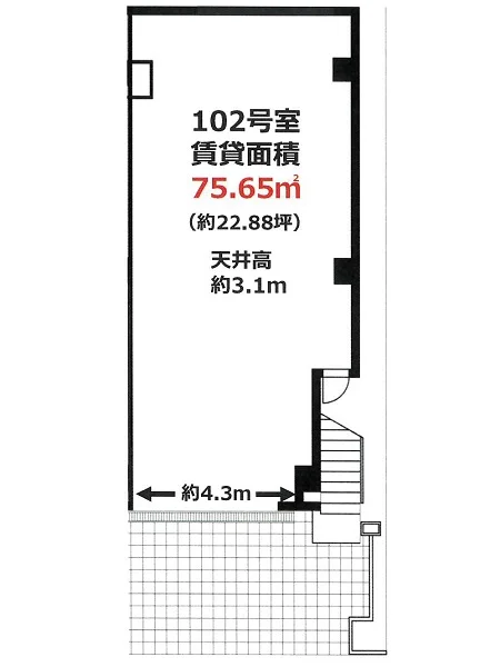 吉祥寺のスケルトン物件の平面図