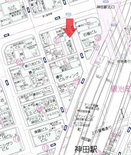 神田のスケルトン店舗物件の地図
