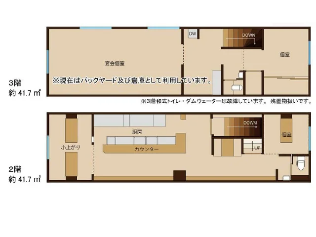 北浦和の居酒屋居抜きの平面図