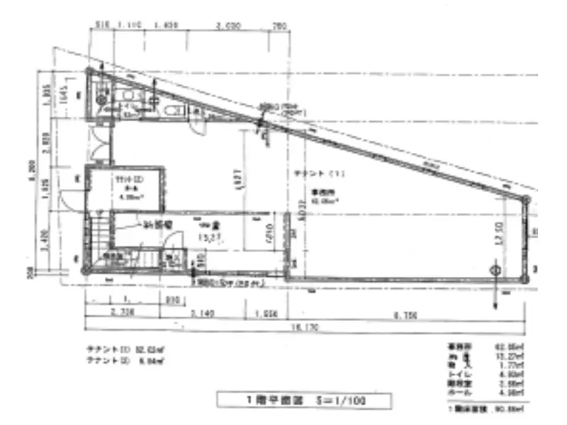 和食の居抜き物件の平面図
