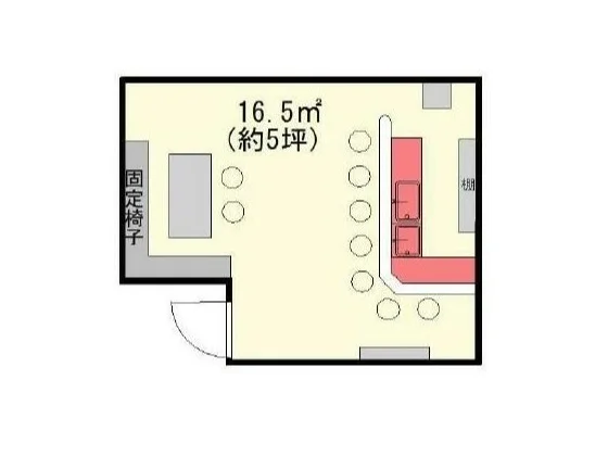 つつじヶ丘の居抜き店舗の平面図