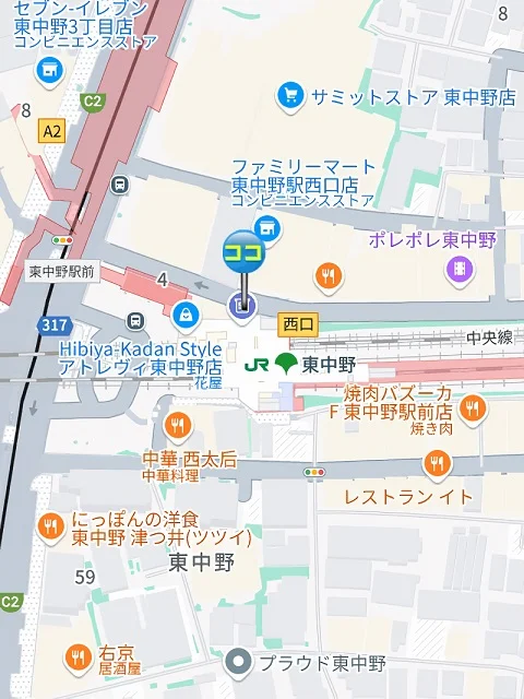 貸店舗(スケルトン)の地図