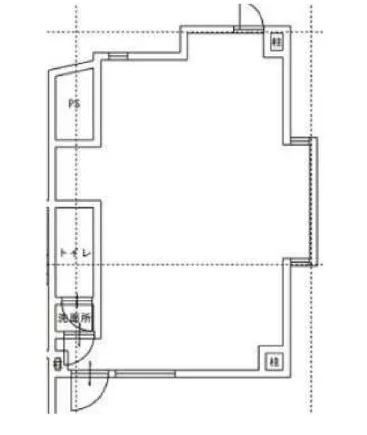 六本木の事務所仕様店舗物件の平面図
