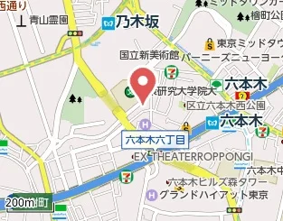 六本木の事務所仕様店舗物件の地図