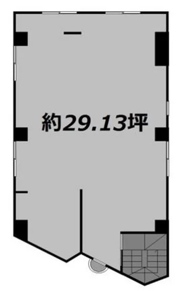 小作のスケルトン店舗物件の平面図