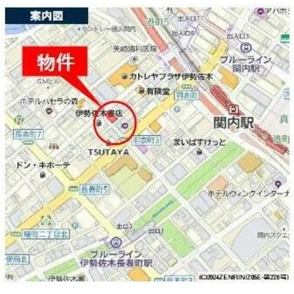 関内のスケルトン店舗物件の地図